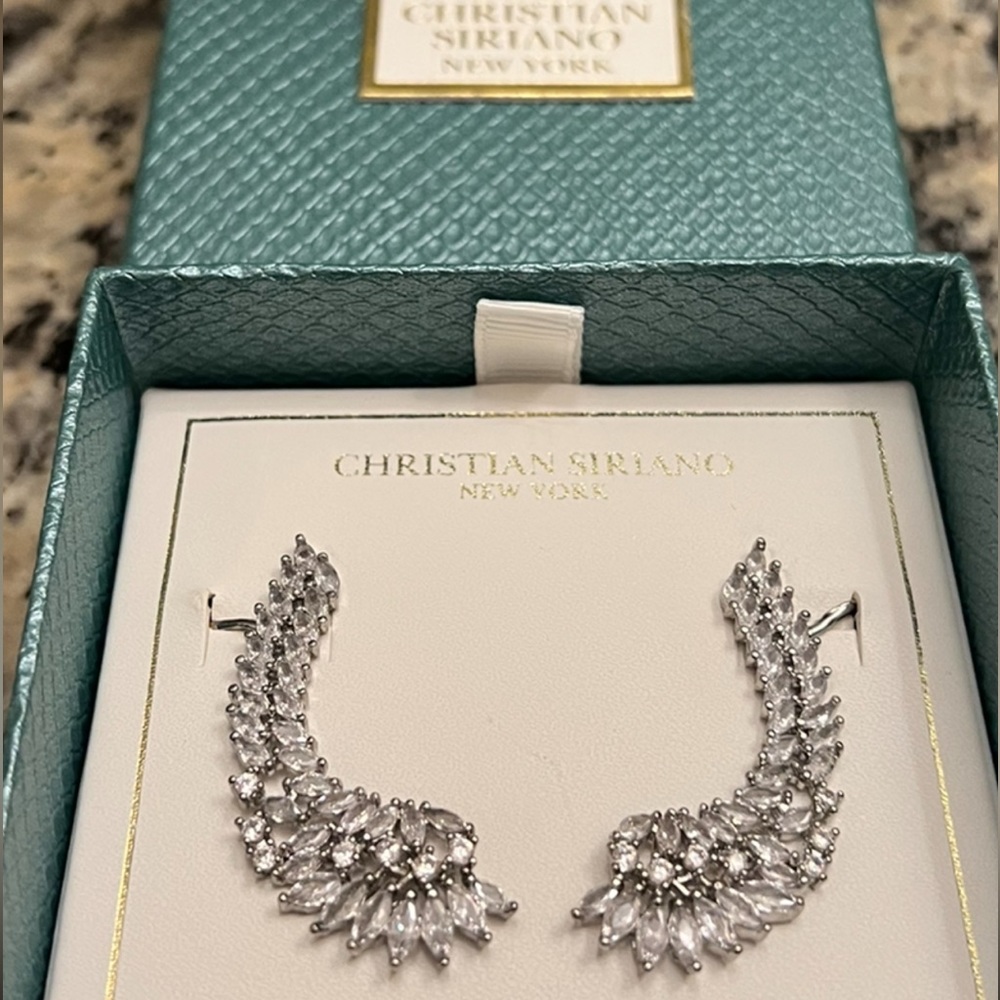 Christian Siriano Cubic Zorconia Climber Earrings